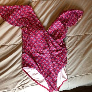 Boden flutter sleeve Limnos Wrap bathing suit